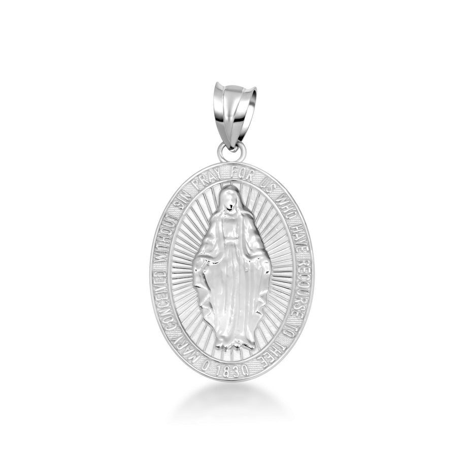 Silver Virgin Mary Necklace - Miraculous Medal