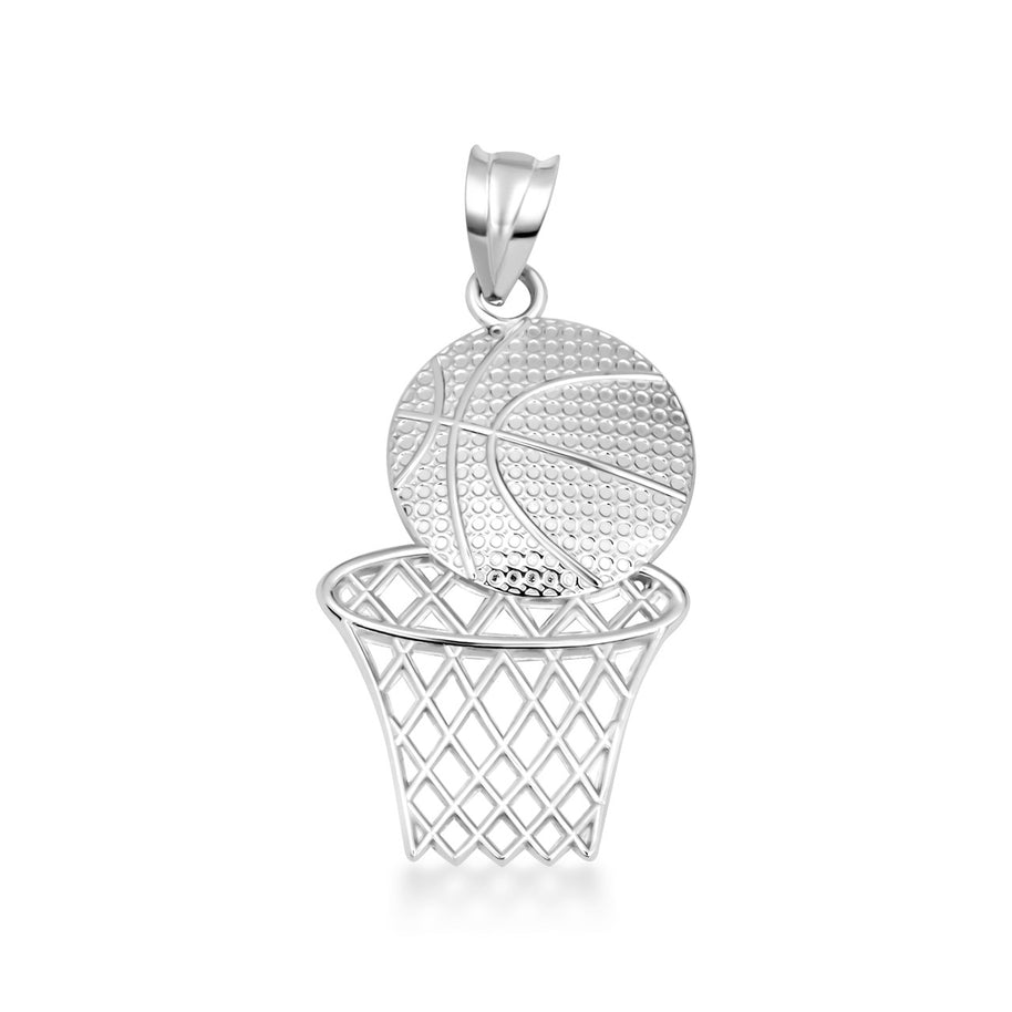 925 Sterling Silver Basketball Necklace