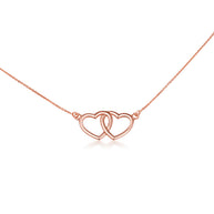 14K Gold Double Heart Necklace(Available In Yellow/Rose/White Gold)