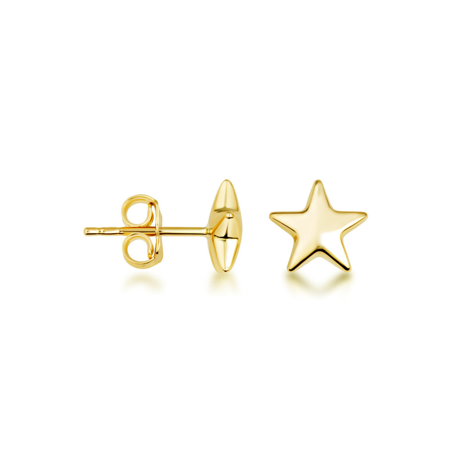 14K Gold Star Stud Earrings