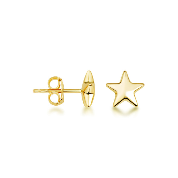 14K Gold Star Stud Earrings