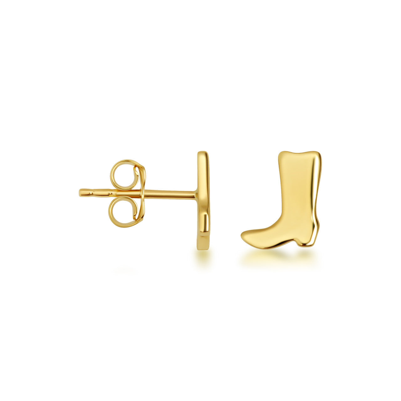 14K Gold Cowboy Boots Stud Earrings