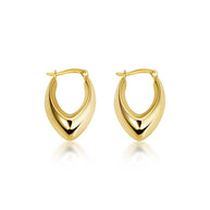 14K Yellow Gold Textured Hoop Earrings