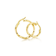 14K Yellow Gold Wavy Textured Hoop Earrings (Available in Small/Large)