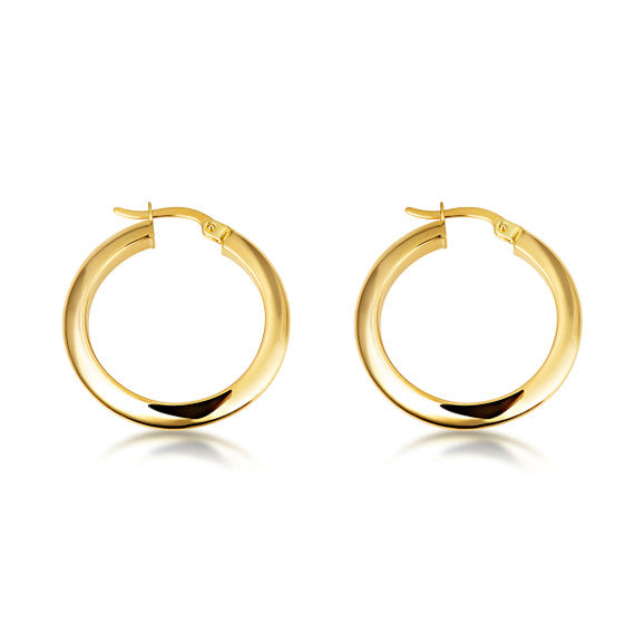 14K Yellow Gold Classic Hoop Earrings (Available in Small/Large)