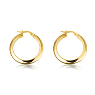 14K Yellow Gold Classic Hoop Earrings (Available in Small/Large)