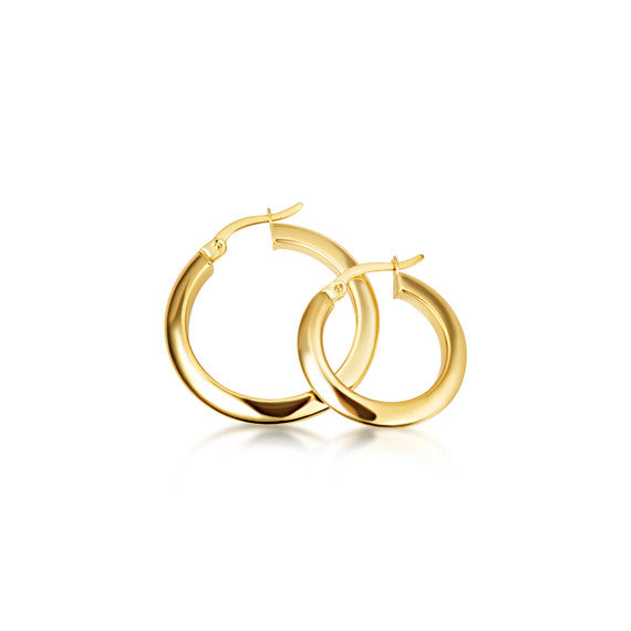 14K Yellow Gold Classic Hoop Earrings (Available in Small/Large)