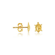 14K Yellow Gold Sea Turtle Ocean Stud Earrings