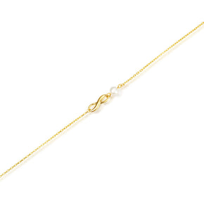 14K Yellow Gold Infinity Pearl Gemstone Eternity Bracelet