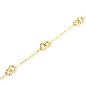 14K Yellow Gold Intertwined Circle Link Eternity Bracelet