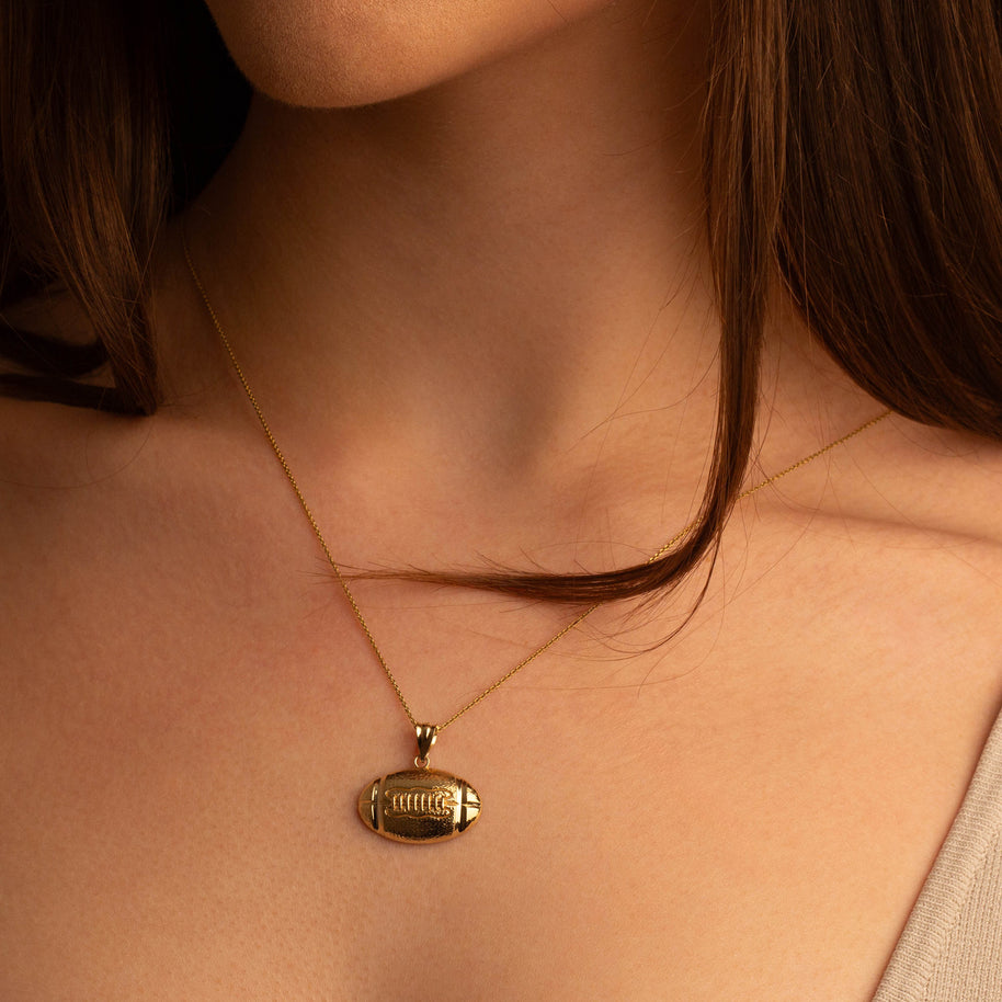 Gold Football Necklace (Available in Yellow Gold, Rose Gold, White Gold)