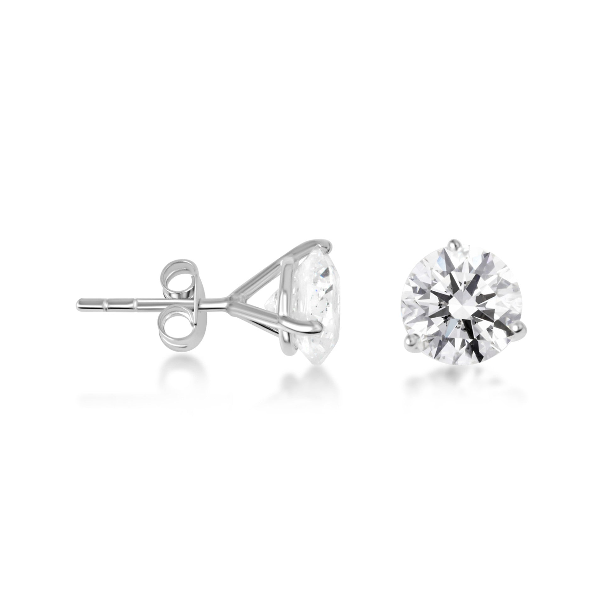 Silver 6mm Cubic Zirconia Martini Stud Earrings