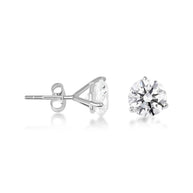 Silver 6mm Cubic Zirconia Martini Stud Earrings