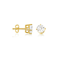 14K Yellow Gold Lab Grown Diamond Stud Earrings 4ct