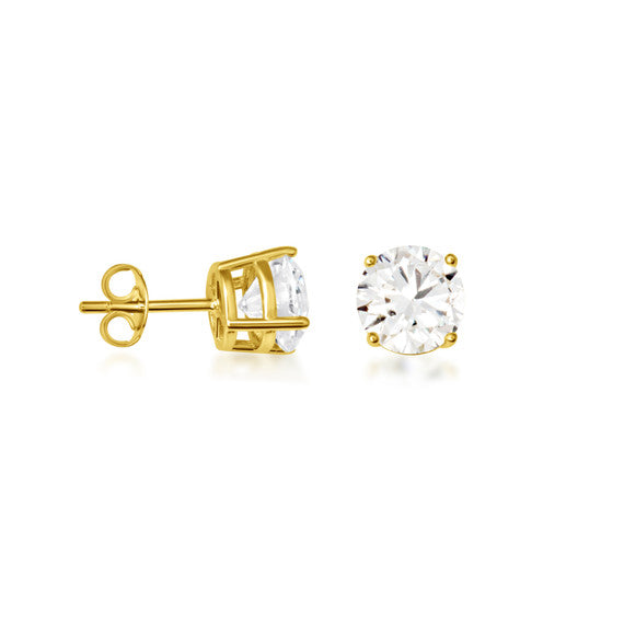 14K Yellow Gold Lab Grown Diamond Stud Earrings 2.5ct