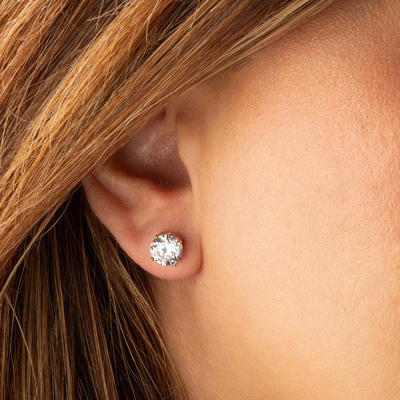 14K Yellow Gold Lab Grown Diamond Stud Earrings 2.5ct