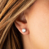 14K Yellow Gold Lab Grown Diamond Martini Stud Earrings 4ct