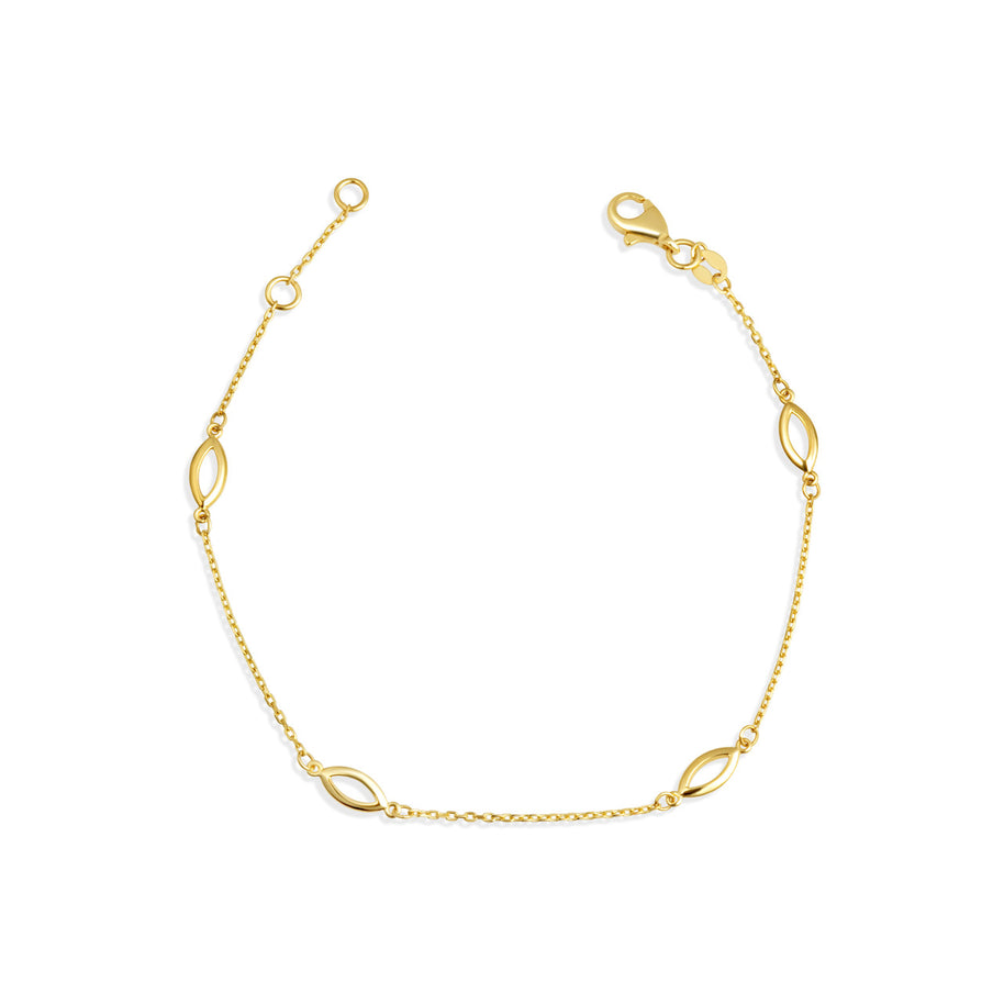 14K Yellow Gold Oval Link Eternity Bracelet 7"