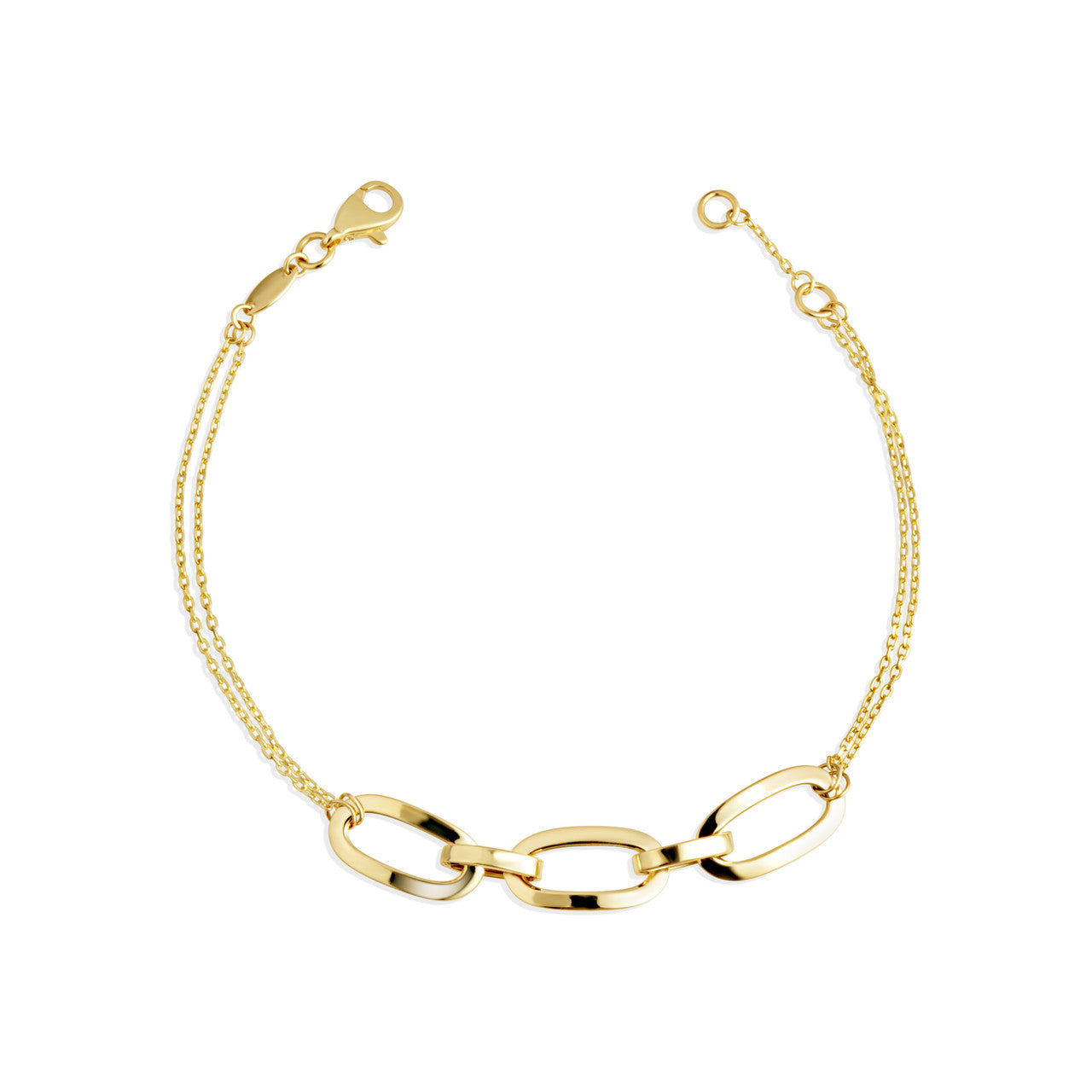 14K Yellow Gold Oval Chain Link Eternity Bracelet 7