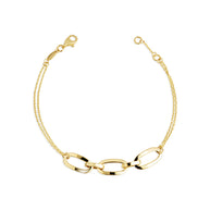 14K Yellow Gold Oval Chain Link Eternity Bracelet 7
