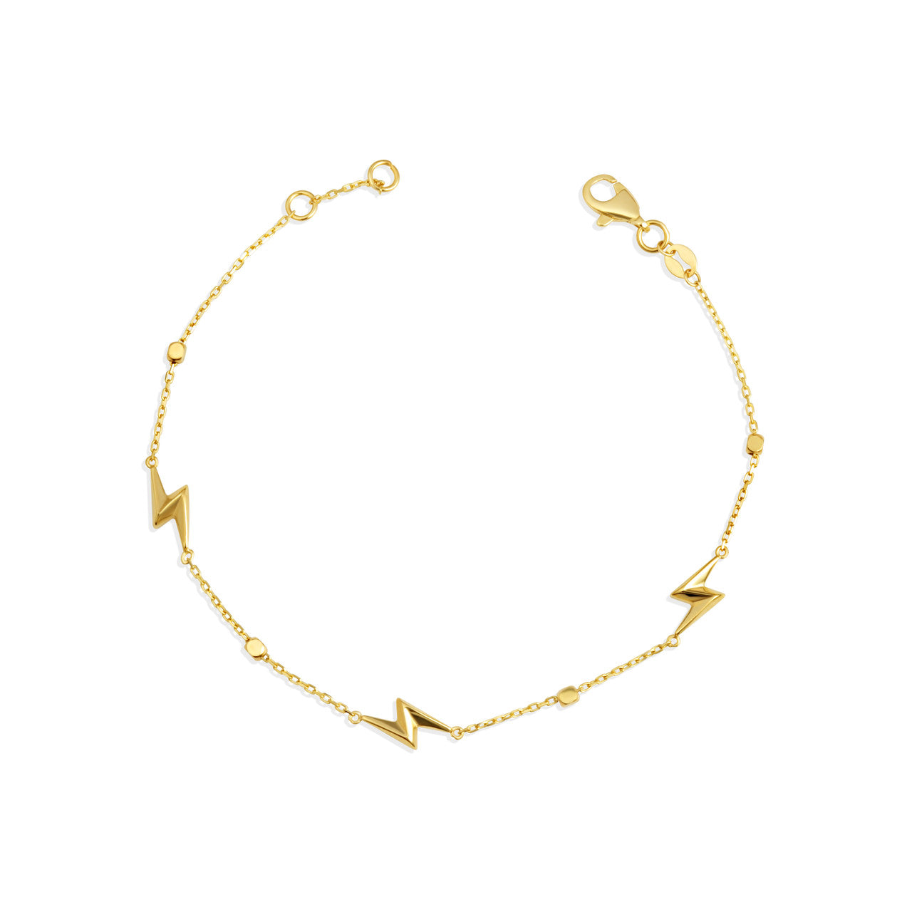 14K Yellow Gold Lightning Bolt Electric Bracelet 7