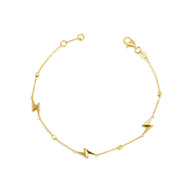 14K Yellow Gold Lightning Bolt Electric Bracelet 7