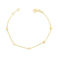 14K Yellow Gold Square Link Bracelet 7