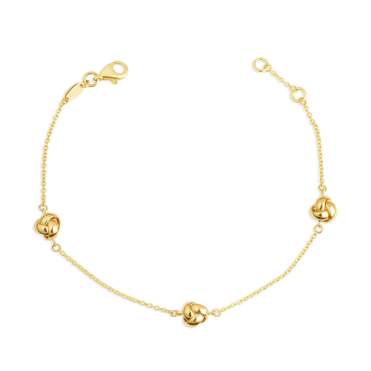 14K Yellow Gold Intertwined Love Knot Bracelet 7