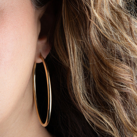 3mm 14K Gold Hoop Earrings