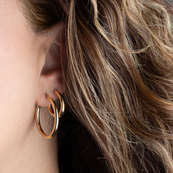 3mm 14K Gold Hoop Earrings