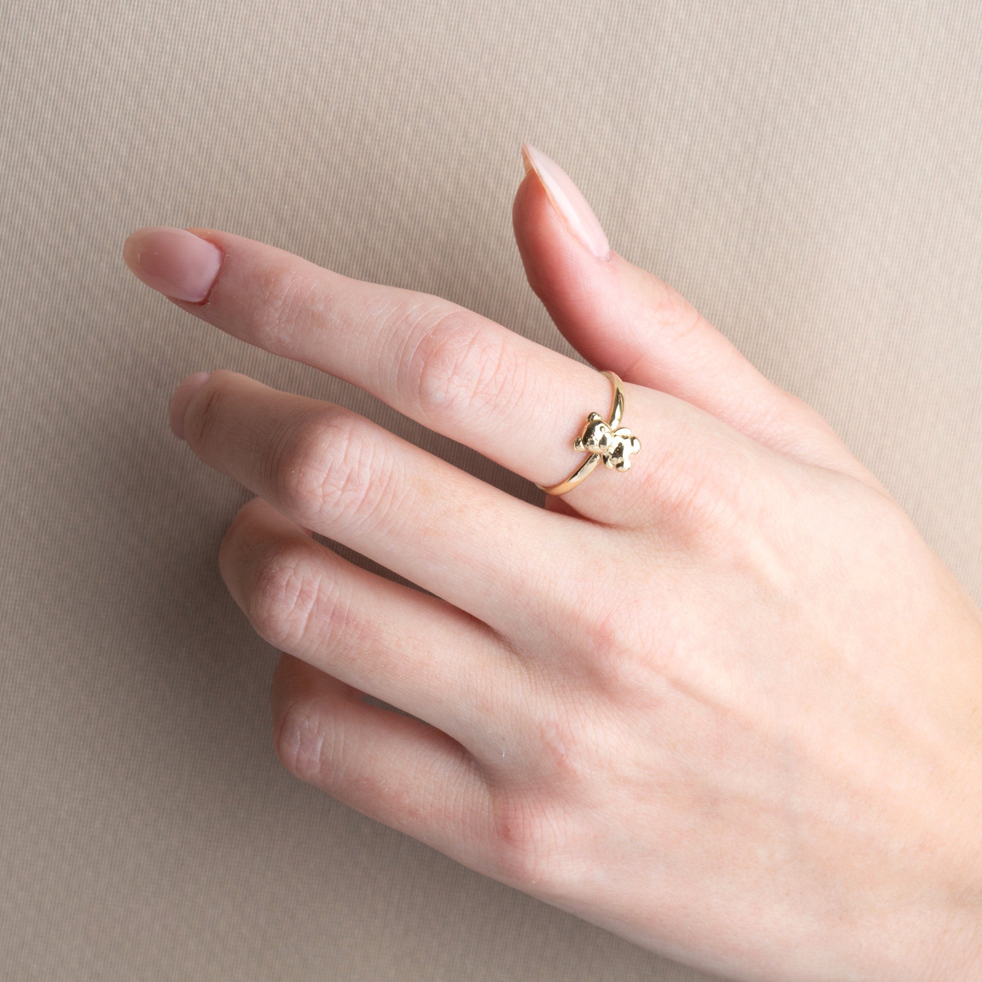 Gold Teddy Bear Toy Ring (Available in Yellow/Rose/White Gold)