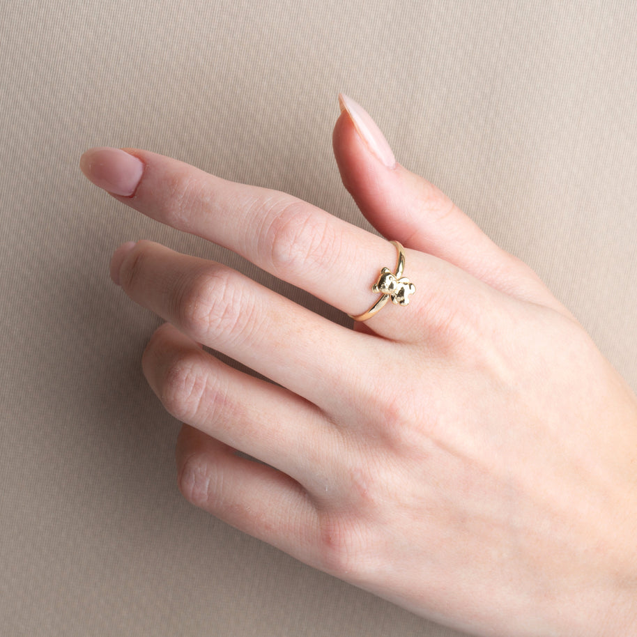 Gold Teddy Bear Toy Ring (Available in Yellow/Rose/White Gold)