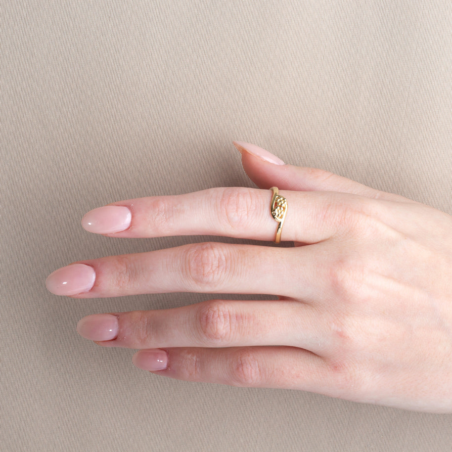 Gold Flower Daisy Band Ring (Available in Yellow/Rose/White Gold)
