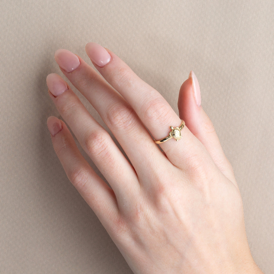 Gold Marine Sea Turtle Ring (Available in Yellow/Rose/White Gold)