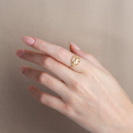 Gold Pet Dog Rope Statement Ring (Available in Yellow/Rose/White Gold)