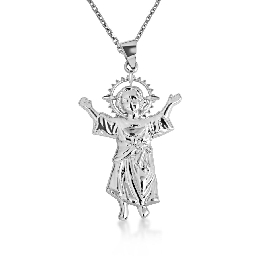 Gold Sacred Baby Jesus Divine Pendant Necklace (Available in Small/Medium/Large & Yellow/Rose/White Gold)