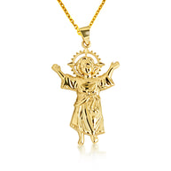 Gold Sacred Baby Jesus Divine Pendant Necklace (Available in Small/Medium/Large & Yellow/Rose/White Gold)