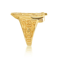Gold Saint Michael Archangel Shield Signet Ring (Available in Yellow/Rose/White Gold)