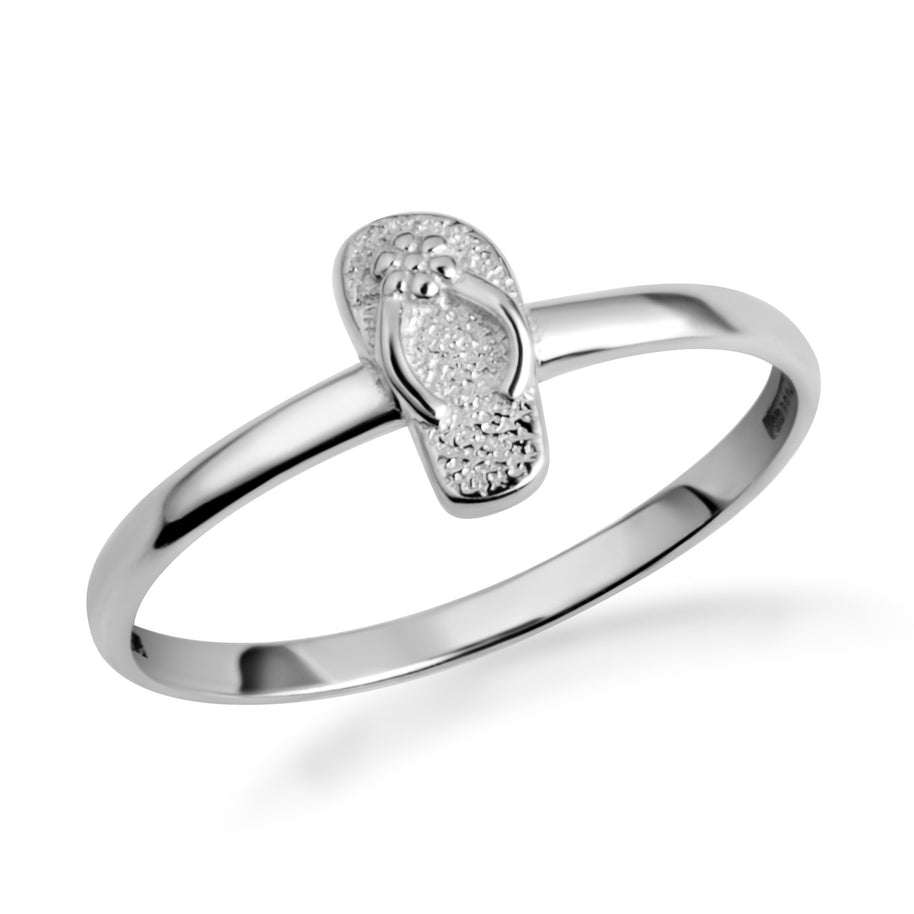 Gold Beach Sandals Flip-Flop Ring (Available in Yellow/Rose/White Gold)