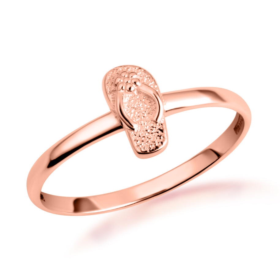 Gold Beach Sandals Flip-Flop Ring (Available in Yellow/Rose/White Gold)