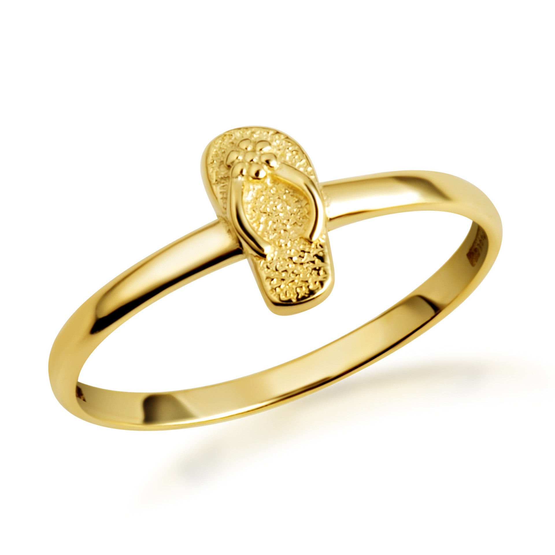 Gold Beach Sandals Flip-Flop Ring (Available in Yellow/Rose/White Gold)