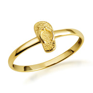 Gold Beach Sandals Flip-Flop Ring (Available in Yellow/Rose/White Gold)