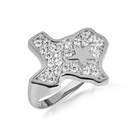 Gold Texas Lone Star State Map Cubic Zirconia Ring (Available in Yellow/Rose/White Gold)