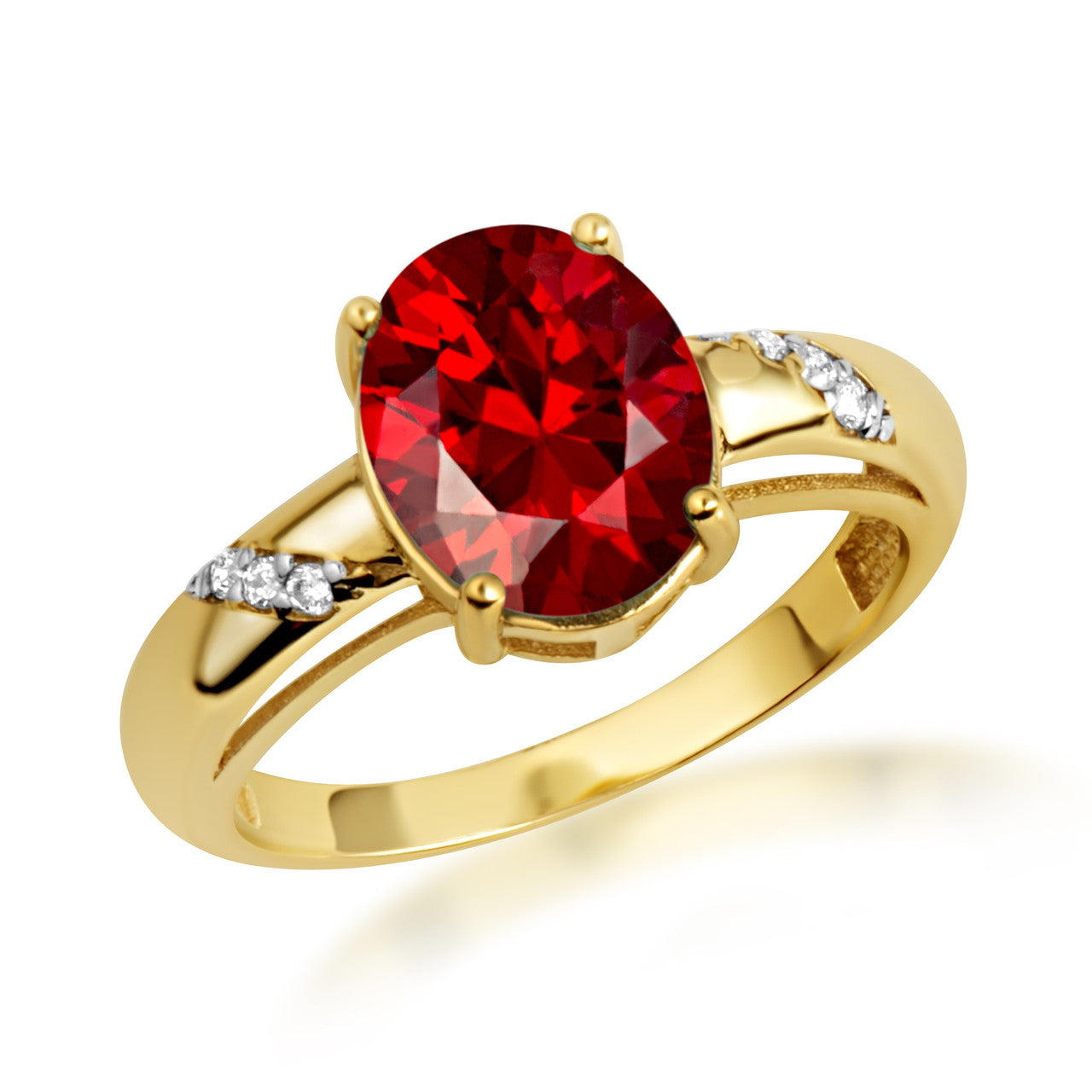 Yellow Gold Diamond Oval Gemstone Statement Ring