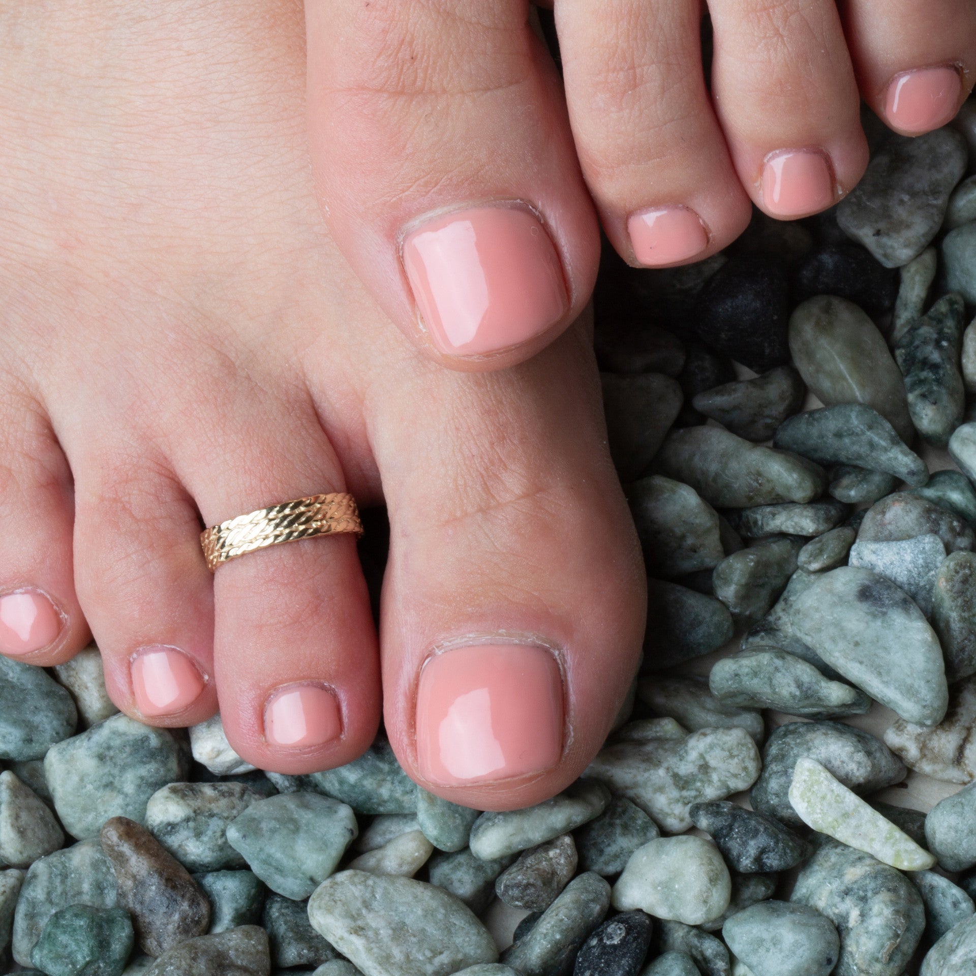 Gold Woman's Elegant Milgrain Weave Toe Ring (Available in Yellow/Rose/White Gold)