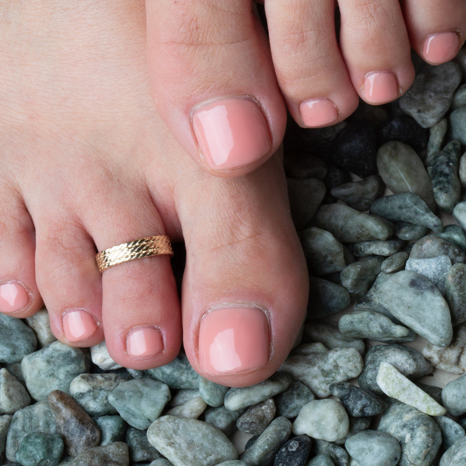 Gold Woman's Elegant Milgrain Weave Toe Ring (Available in Yellow/Rose/White Gold)