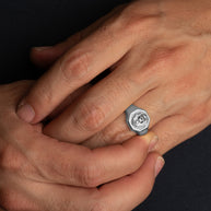 .925 Sterling Silver Roaring Lion Regal Signet Ring