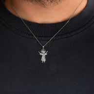 .925 Sterling Silver Sacred Baby Jesus Divine Pendant Necklace (Available in Small/Medium/Large)