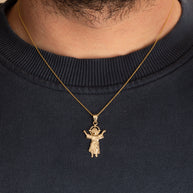 Gold Sacred Baby Jesus Divine Pendant Necklace (Available in Small/Medium/Large & Yellow/Rose/White Gold)