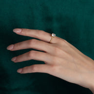 Gold Personalized Birthstone Rope Ring (Available in Yellow/Rose/White Gold)